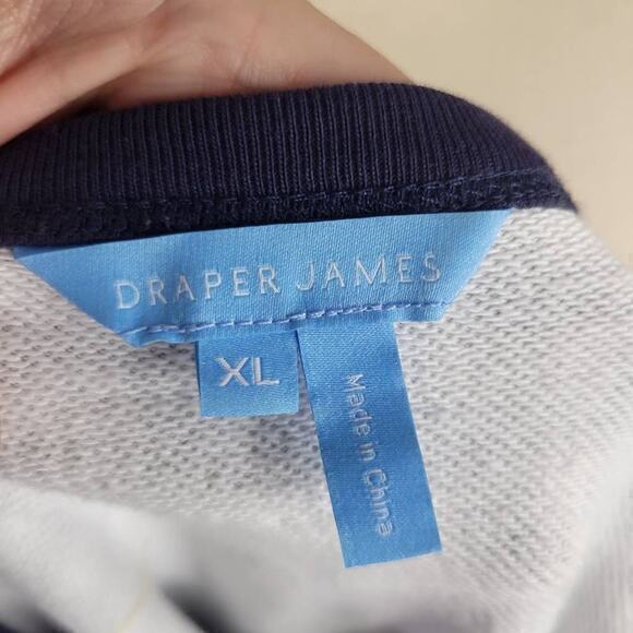 Draper James Natalie Sweatshirt in Gingham Navy White Size Extra Large - Picture 7 of 9